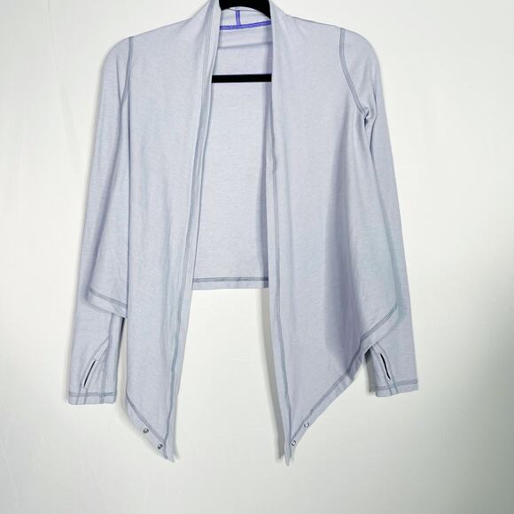 Ivivva by Lululemon Girls 8 Blue Open Front Charm Cardigan Convertible Wrap Top - Picture 1 of 10